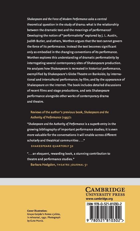 Produktbild: Shakespeare and the Force of Modern Performance