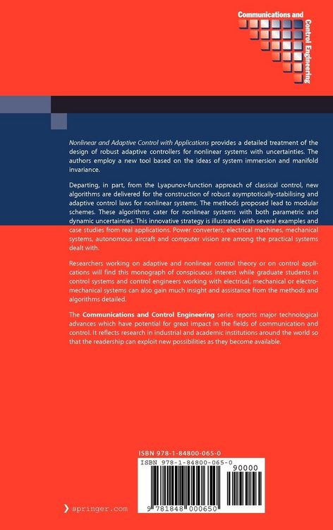 Produktbild: Nonlinear and Adaptive Control with Applications