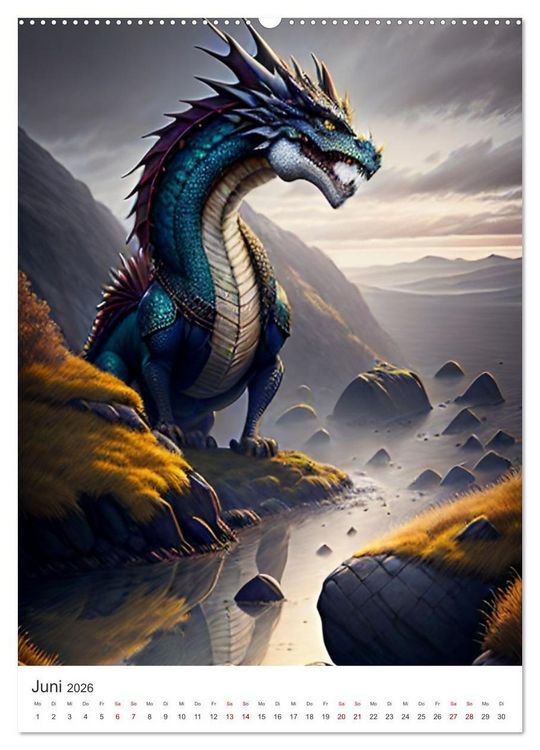Produktbild: Die Magie der Drachen - Mystisches und Schauriges (hochwertiger Premium Wandkalender 2026 DIN A2 hoch), Kunstdruck in Hochglanz
