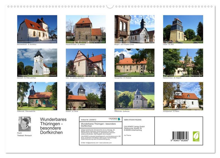 Produktbild: Wunderbares Th&uuml;ringen - besondere Dorfkirchen (hochwertiger Premium Wandkalender 2026 DIN A2 quer), Kunstdruck in Hochglanz