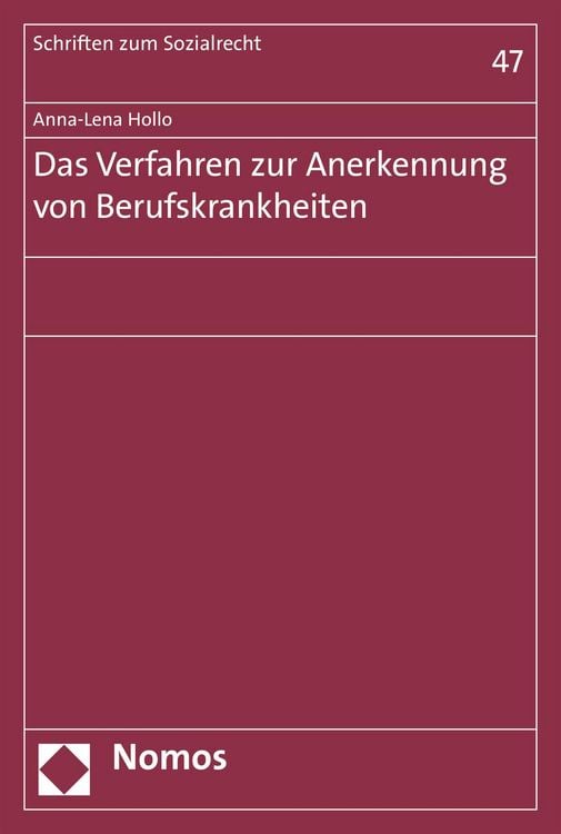 Produktbild: Das Verfahren zur Anerkennung von Berufskrankheiten