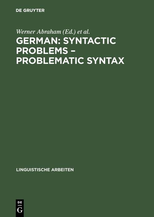 Produktbild: German: Syntactic Problems - Problematic Syntax