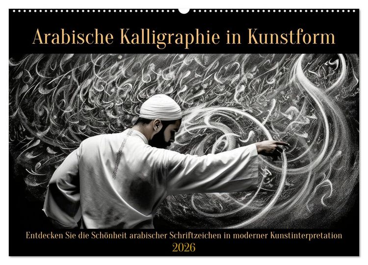 Produktbild: Arabische Kalligraphie in Kunstform (Wandkalender 2026 DIN A2 quer), CALVENDO Monatskalender