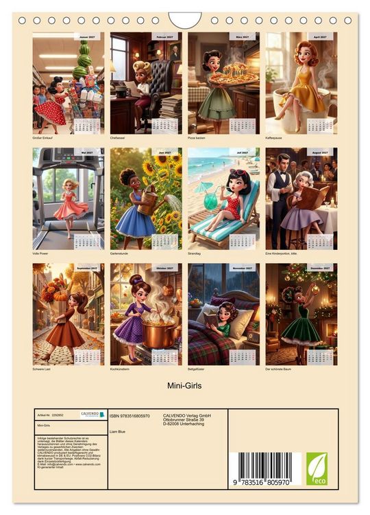 Produktbild: Mini-Girls (Wandkalender 2027 DIN A4 hoch), CALVENDO Monatskalender