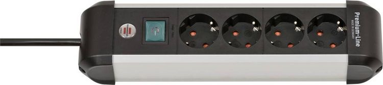 Produktbild: Brennenstuhl 1391030400 Steckdosenleiste mit Schalter Silber, Schwarz Schutzkontakt 1St.