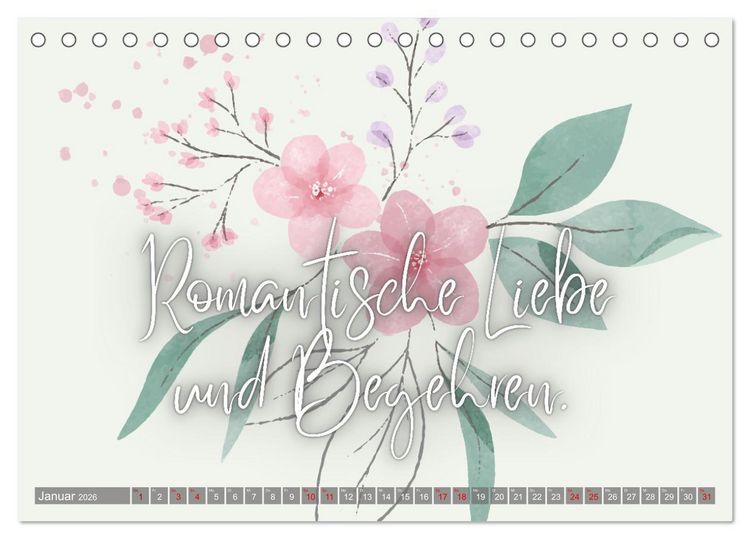 Produktbild: Flower Romance - Romantischer Bl&uuml;tenzauber (Tischkalender 2026 DIN A5 quer), CALVENDO Monatskalender