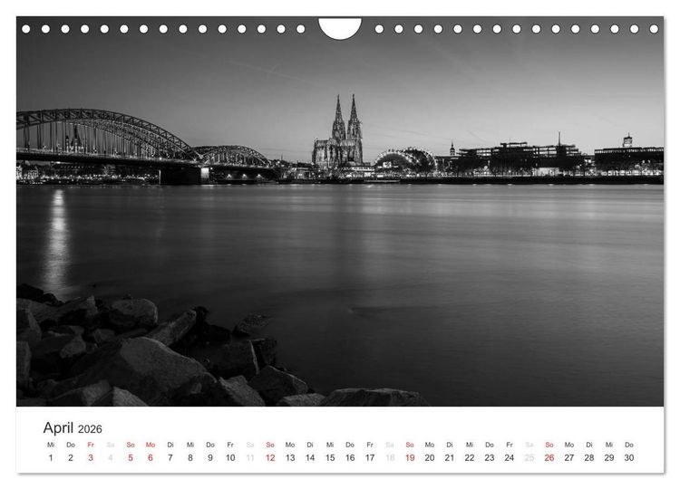 Produktbild: K&ouml;ln - monochrome Ansichten (Wandkalender 2026 DIN A4 quer), CALVENDO Monatskalender