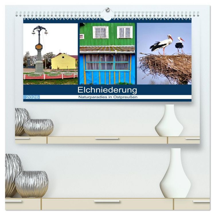Produktbild: Elchniederung - Naturparadies in Ostpreu&szlig;en (hochwertiger Premium Wandkalender 2026 DIN A2 quer), Kunstdruck in Hochglanz