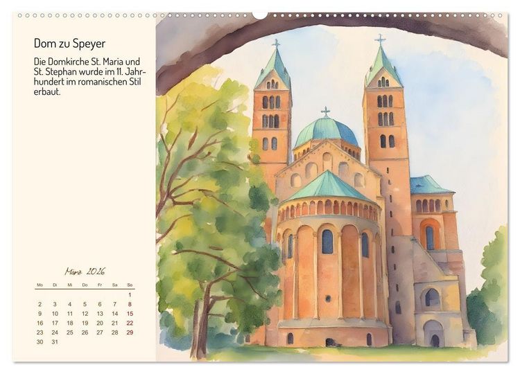 Produktbild: Deutschlands sch&ouml;nste Kirchen (Wandkalender 2026 DIN A2 quer), CALVENDO Monatskalender