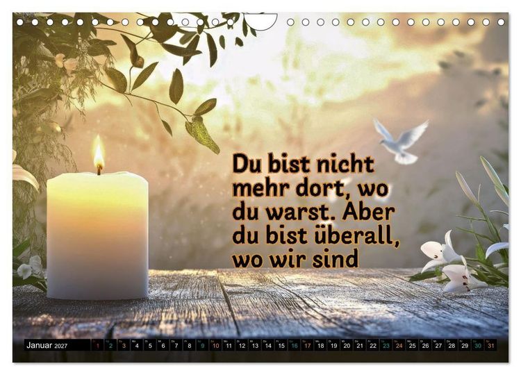 Produktbild: Trost - in stillen Momenten (Wandkalender 2027 DIN A4 quer), CALVENDO Monatskalender