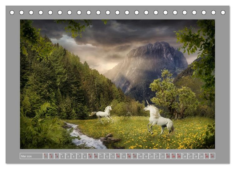 Produktbild: Zeit der Einh&ouml;rner (Tischkalender 2026 DIN A5 quer), CALVENDO Monatskalender
