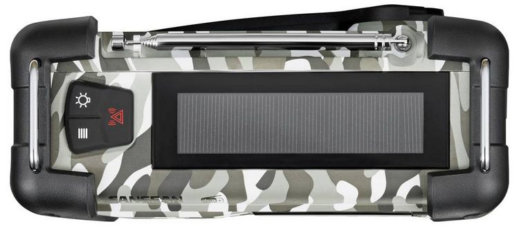 Produktbild: Sangean MMR-99 DAB+ Camo Notfallradio DAB+, UKW AUX, USB, Bluetooth&reg; Solarpanel, Handkurbel, Akku-Ladefunktion Arctic Camo