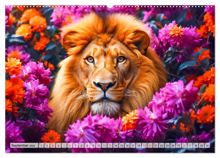 Produktbild: Animal Art - Tiere und Blumen (Wandkalender 2026 DIN A2 quer), CALVENDO Monatskalender