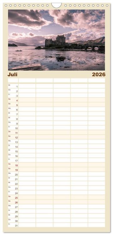 Produktbild: Familienplaner 2026 - Die Highlands - Schottlands rauher Nordwesten mit 5 Spalten (Wandkalender, 21 x 45 cm) CALVENDO