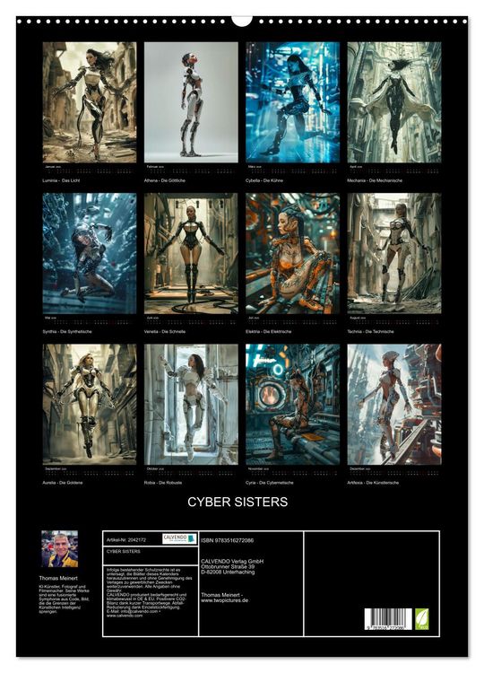 Produktbild: CYBER SISTERS (Wandkalender 2026 DIN A2 hoch), CALVENDO Monatskalender