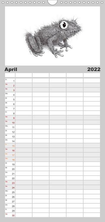 Produktbild: Familienplaner TIERONISCH (Wandkalender 2022 , 21 cm x 45 cm, hoch)