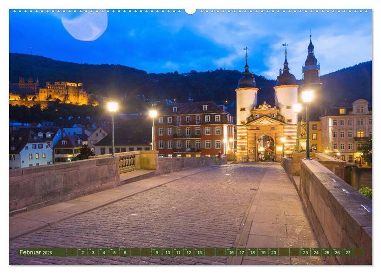 Produktbild: Heidelberger Neckarzauber (hochwertiger Premium Wandkalender 2026 DIN A2 quer), Kunstdruck in Hochglanz