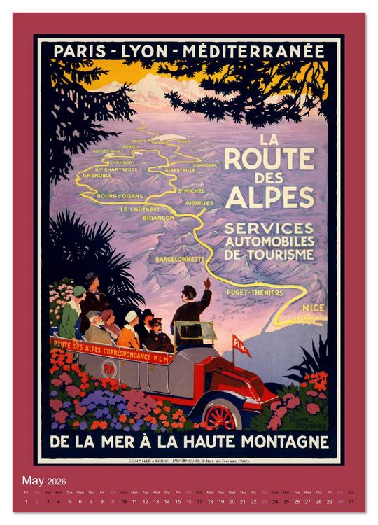 Produktbild: Vintage Travel Posters around the World (Wall Calendar 2026 DIN A4 portrait), CALVENDO 12 Month Wall Calendar