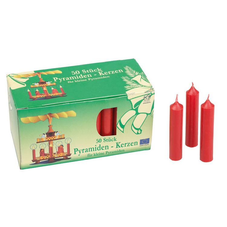 Produktbild: Pyramidenkerzen rot 14x70mm 50 St&uuml;ck
