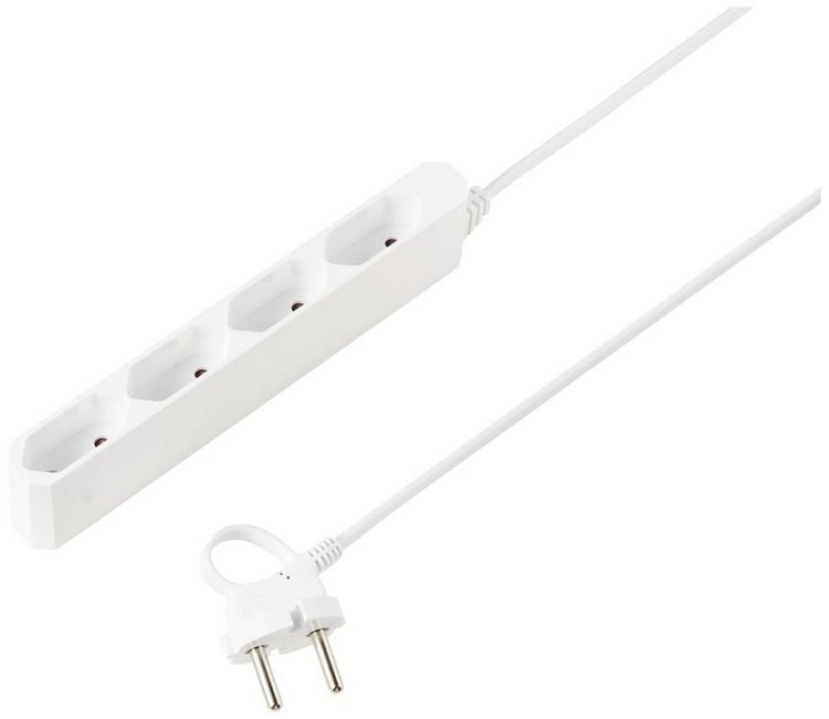 Produktbild: Sygonix SY-5806878 Steckdosenleiste 4fach Wei&szlig; Eurostecker 1St.