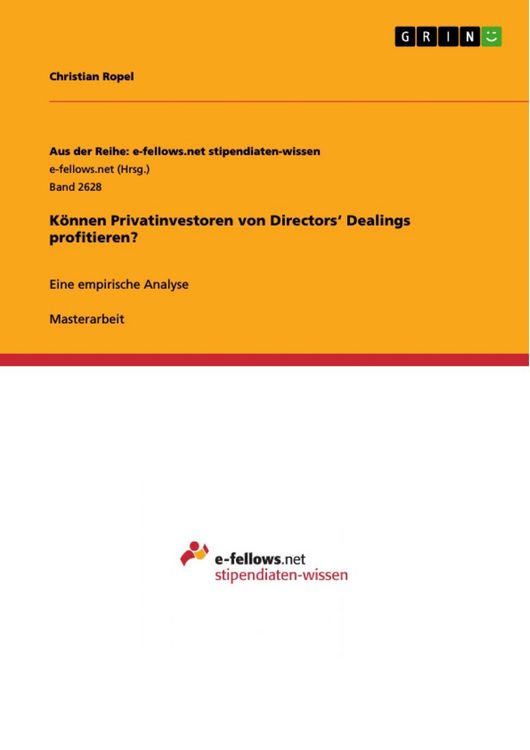 Produktbild: K&ouml;nnen Privatinvestoren von Directors' Dealings profitieren?