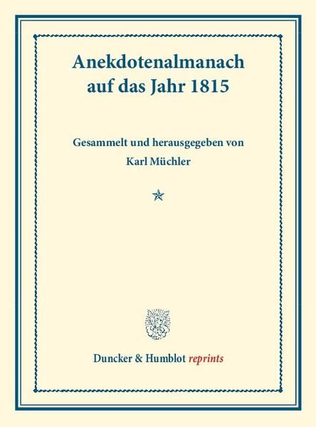 Produktbild: Anekdotenalmanach auf das Jahr 1815.