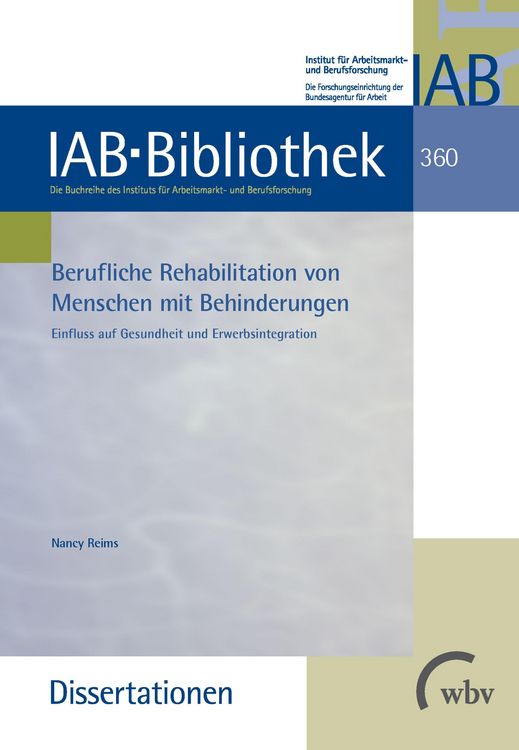 Produktbild: Berufliche Rehabilitation von Menschen mit Behinderungen