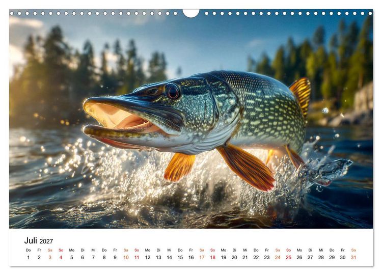 Produktbild: Hecht - J&auml;ger der Tiefe (Wandkalender 2027 DIN A3 quer), CALVENDO Monatskalender