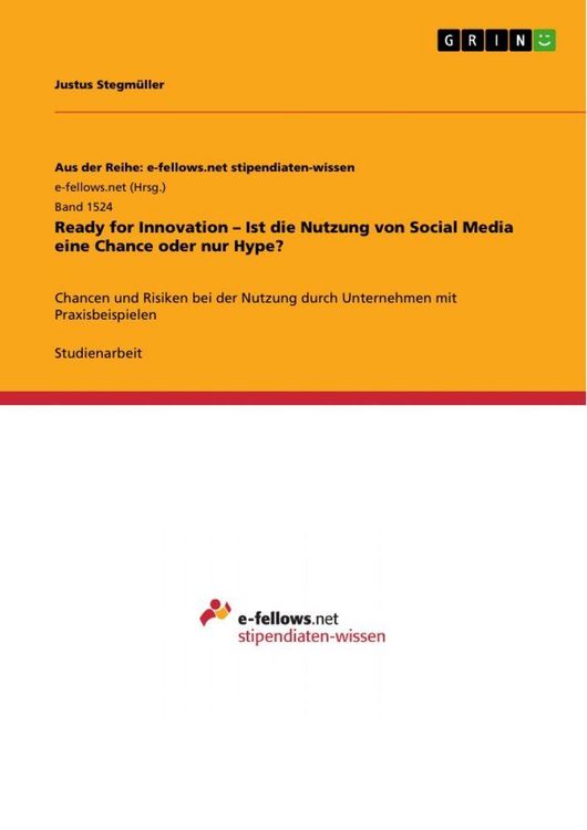 Produktbild: Ready for Innovation - Ist die Nutzung von Social Media eine Chance oder nur Hype?