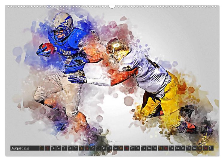 Produktbild: American Football extrem (Wandkalender 2026 DIN A2 quer), CALVENDO Monatskalender