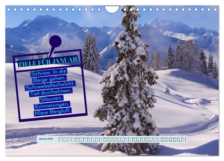 Produktbild: ZIELE Monat f&uuml;r Monat (Wandkalender 2026 DIN A4 quer), CALVENDO Monatskalender