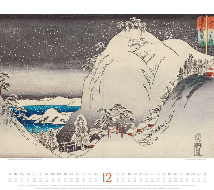 Produktbild: Hokusai Kalender 2027 | Hiroshige, Kuniyoshi, Kunisada