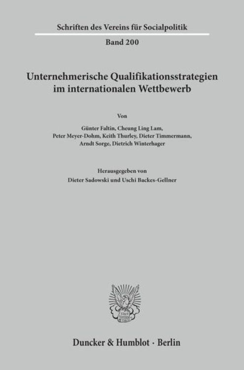 Produktbild: Unternehmerische Qualifikationsstrategien im internationalen Wettbewerb.