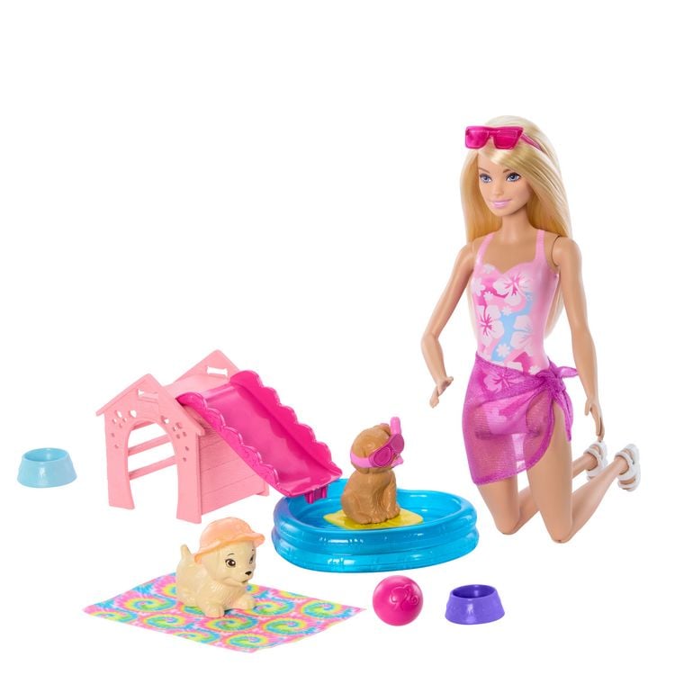 Produktbild: Barbie Puppy Pool Party - Aloha Blonde