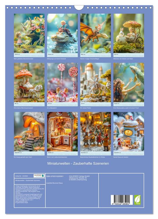 Produktbild: Miniaturwelten - Zauberhafte Szenerien (Wandkalender 2026 DIN A3 hoch), CALVENDO Monatskalender
