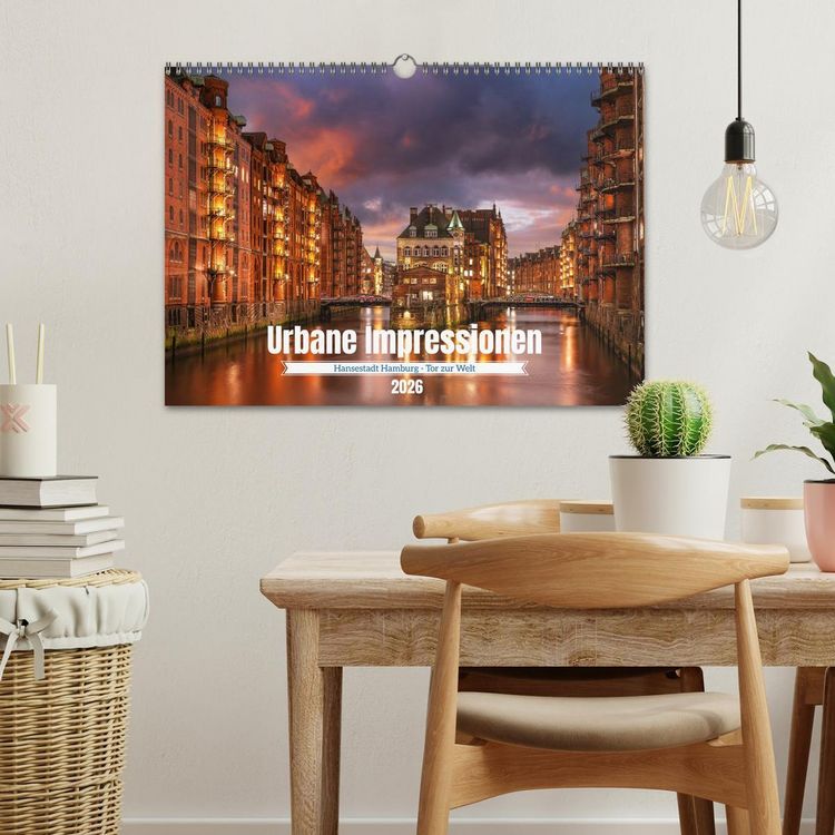 Produktbild: Urbane Impressionen: Hansestadt Hamburg - Tor zur Welt (Wandkalender 2026 DIN A3 quer), CALVENDO Monatskalender