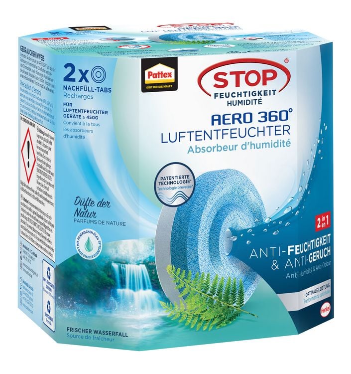 Produktbild: Pattex Aero 360&deg; Waterfall Freshness, Nachf&uuml;llertabs, 2 Tabs 450 g, 9H AHAWF