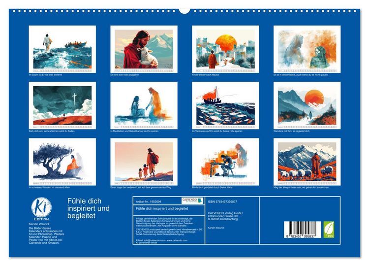 Produktbild: F&uuml;hle dich inspiriert und begleitet (hochwertiger Premium Wandkalender 2026 DIN A2 quer), Kunstdruck in Hochglanz