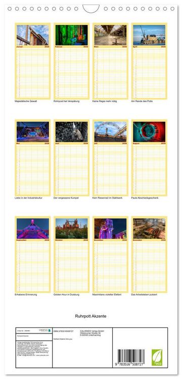 Produktbild: Familienplaner 2026 - Ruhrpott Akzente mit 5 Spalten (Wandkalender, 21 x 45 cm) CALVENDO