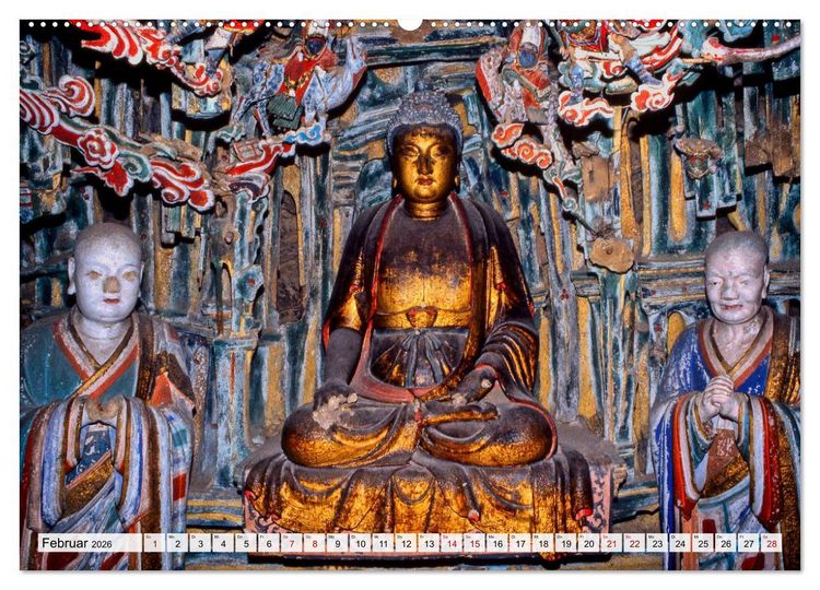 Produktbild: Die Grotten und h&auml;ngenden Kl&ouml;ster von Yungang (hochwertiger Premium Wandkalender 2026 DIN A2 quer), Kunstdruck in Hochglanz