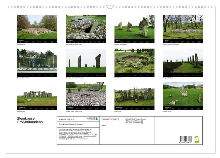 Produktbild: Steinkreise Gro&szlig;britanniens (Wandkalender 2026 DIN A2 quer), CALVENDO Monatskalender