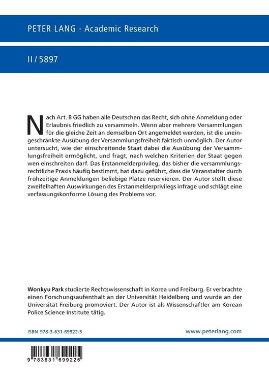 Produktbild: Das Erstanmelderprivileg im Versammlungsrecht