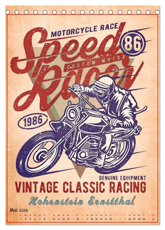 Produktbild: Motorrad Nostalgie (Tischkalender 2026 DIN A5 hoch), CALVENDO Monatskalender