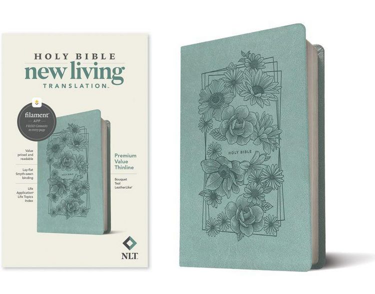 Produktbild: NLT Premium Value Thinline Bible, Filament Enabled (Leatherlike, Bouquet Teal)