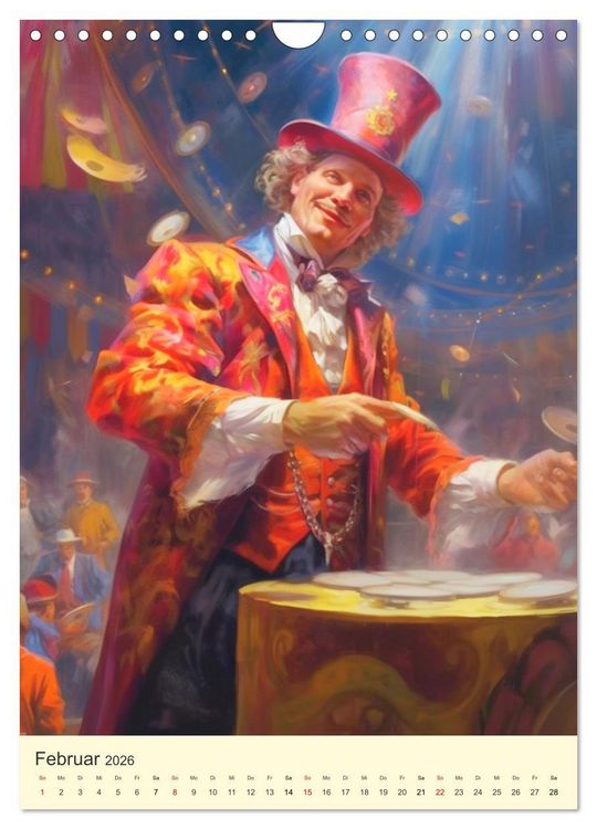 Produktbild: Zirkus. Manege frei! Willkommen im nostalgischen Wunderland (Wandkalender 2026 DIN A4 hoch), CALVENDO Monatskalender