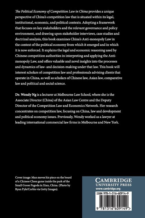 Produktbild: The Political Economy of Competition Law in China