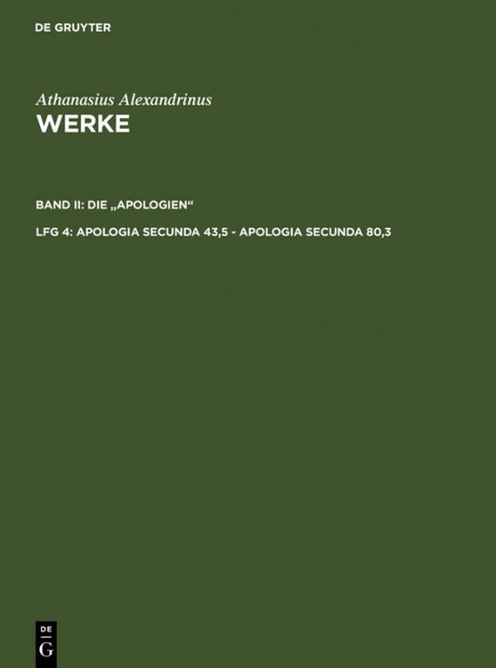 Produktbild: Apologia secunda 43,5 - Apologia secunda 80,3