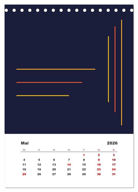 Produktbild: GeoArt - geometrische Formen (Tischkalender 2026 DIN A5 hoch), CALVENDO Monatskalender