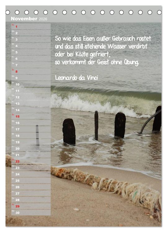 Produktbild: maritim inspiriert / Geburtstagskalender (Tischkalender 2026 DIN A5 hoch), CALVENDO Monatskalender