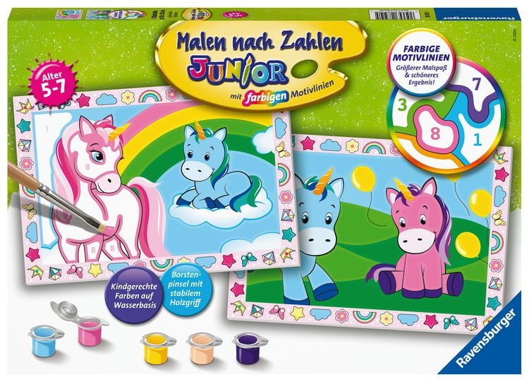 Produktbild: CreArt, Malen nach Zahlen Junior - Zauberhafte Einhörner